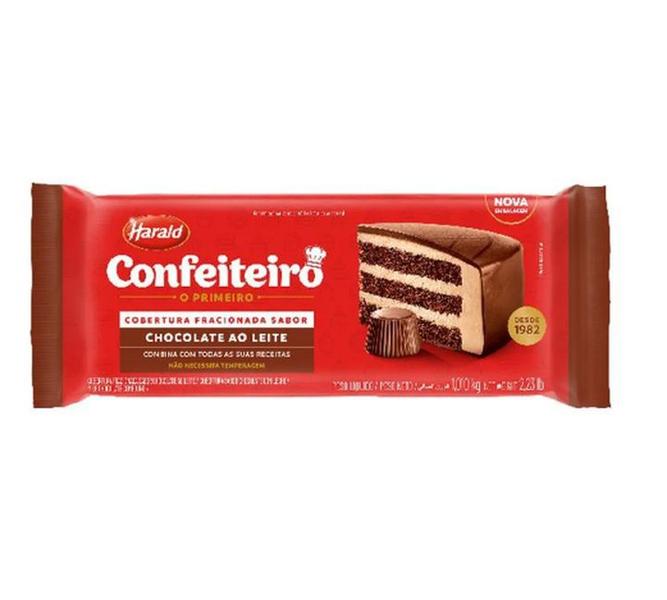 Chocolate Cobertura Confeiteiro ao Leite- Barra 1,01KG - Harald Imagem de Chocolate Cobertura Confeiteiro ao Leite- Barra 1,01KG