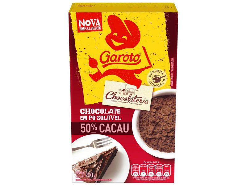 Imagem de Chocolate em Pó 50% Cacau Garoto Caixa 200g