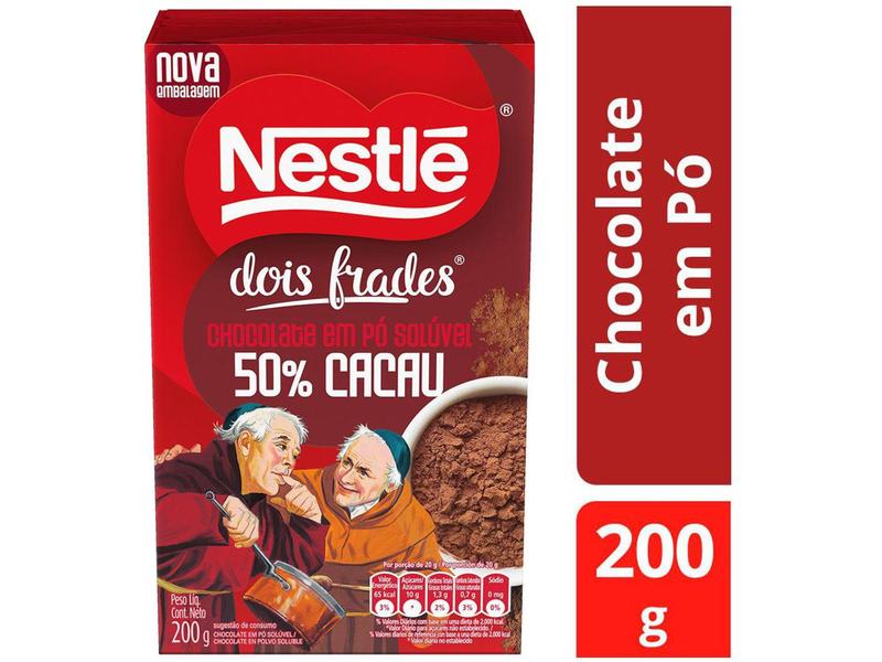 Chocolate em Pó 50% Cacau Nestlé Dois Frades - 200g Imagem de Chocolate em Pó 50% Cacau Nestlé Dois Frades - 200g