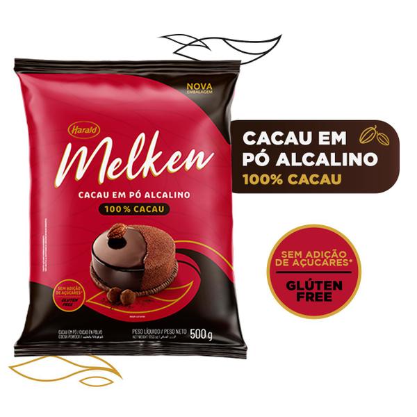 Chocolate em Pó Alcalino 100% Cacau Melken 500g Harald Imagem de Chocolate em Pó Alcalino 100% Cacau Melken 500g Harald