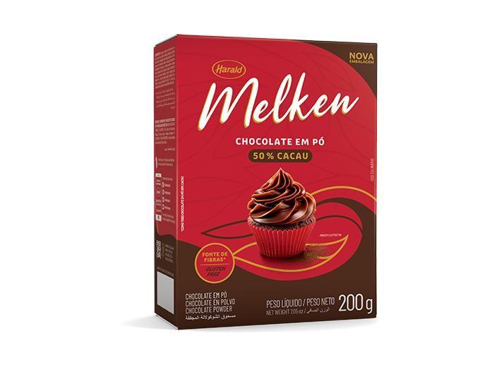 Chocolate Em Pó Melken 50% Cacau 200g - Harald Imagem de Chocolate Em Pó Melken 50% Cacau 200g