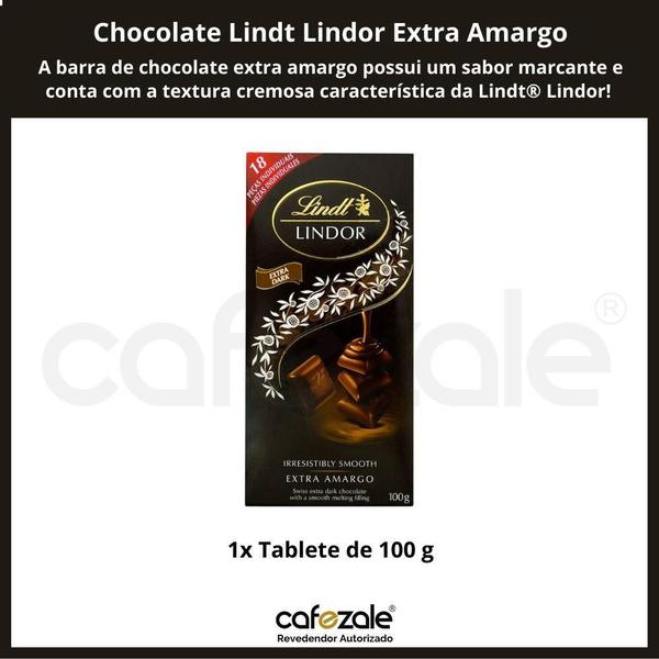 Chocolate Extra Amargo, Lindt Lindor, Barra De 100G Imagem de Chocolate Extra Amargo, Lindt Lindor, Barra De 100G