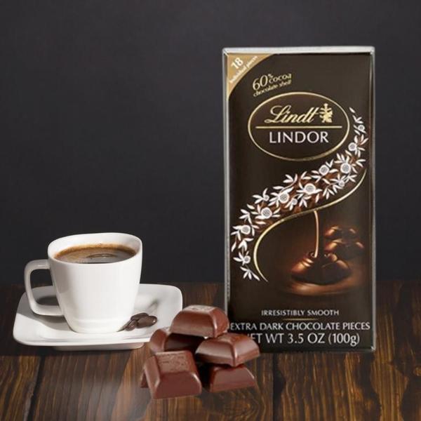 Chocolate Extra Amargo, Lindt Lindor, Barra De 100G Imagem de Chocolate Extra Amargo, Lindt Lindor, Barra De 100G