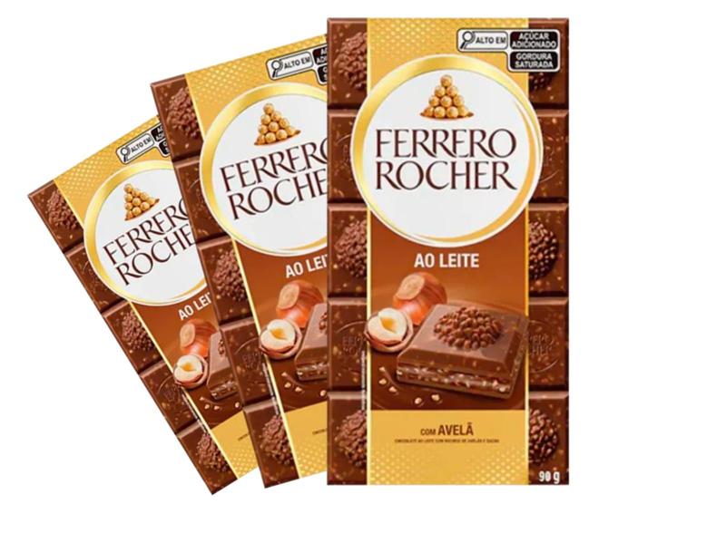 Imagem de Chocolate Ferrero Rocher Ao Leite Importado 90g - 3 Unidades