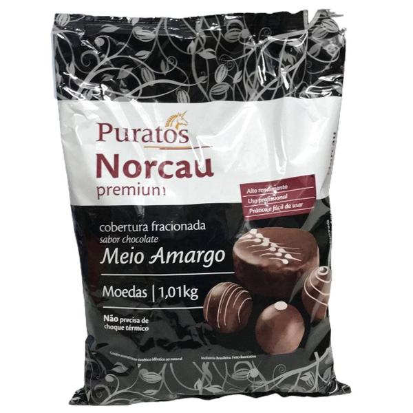 Imagem de Chocolate fracionado gotas Meio Amargo Norcau Premium 1kg 