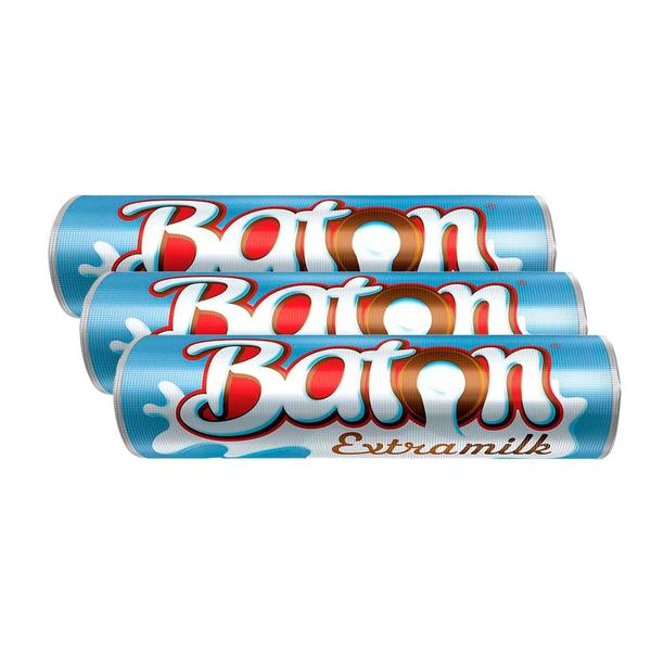 Chocolate Garoto Baton Recheado Extramilk 16g Kit com três unidades Imagem de Chocolate Garoto Baton Recheado Extramilk 16g Kit com três unidades