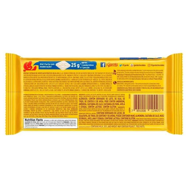 Chocolate Garoto Tablete Branco com Biscoito Negresco 80g - Embalagem com 16 Unidades Imagem de Chocolate Garoto Tablete Branco com Biscoito Negresco 80g - Embalagem com 16 Unidades