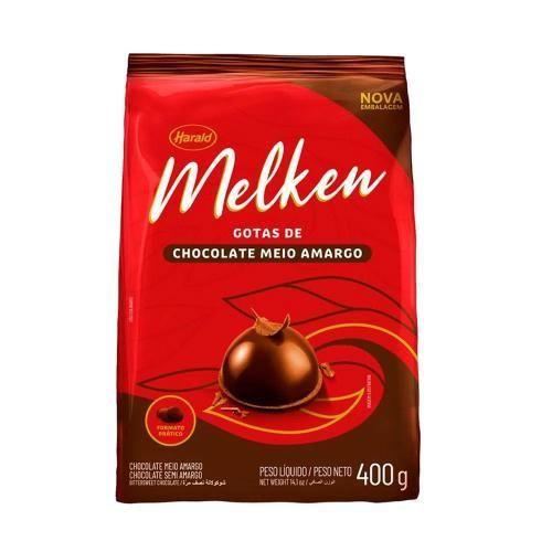 Chocolate Gotas Meio Amargo Melken 400G - Harald Imagem de Chocolate Gotas Meio Amargo Melken 400G - Harald