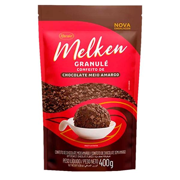 Imagem de Chocolate Granulado Confeito Chocolate Meio Amargo Granulé Melken 400Gr - Harald