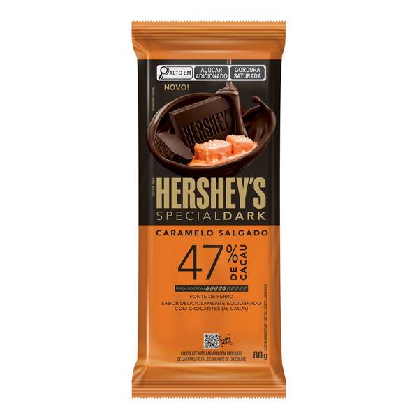 Chocolate Hershey's Special Dark Caramelo Salgado 47% de Cacau 80g - Hersheys Imagem de Chocolate Hershey's Special Dark Caramelo Salgado 47% de Cacau 80g