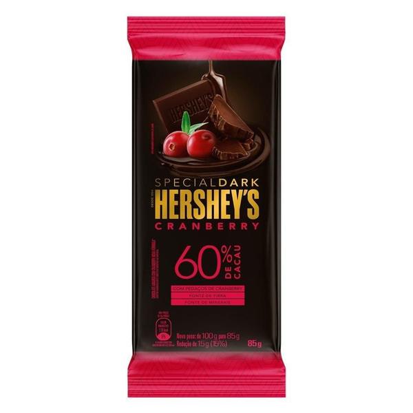 Imagem de Chocolate Hersheys Special Dark Cranberry 85g - Embalagem c/ 12 Unidades