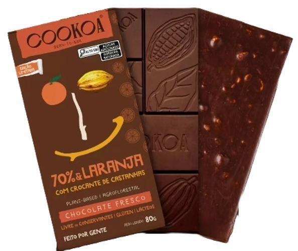 Imagem de Chocolate Intenso 70% Cacau Laranja E Crocante Castanha