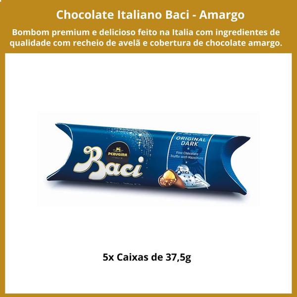 Chocolate Italiano Baci Bombom Amargo 5 Caixas 37,5g Imagem de Chocolate Italiano Baci Bombom Amargo 5 Caixas 37,5g