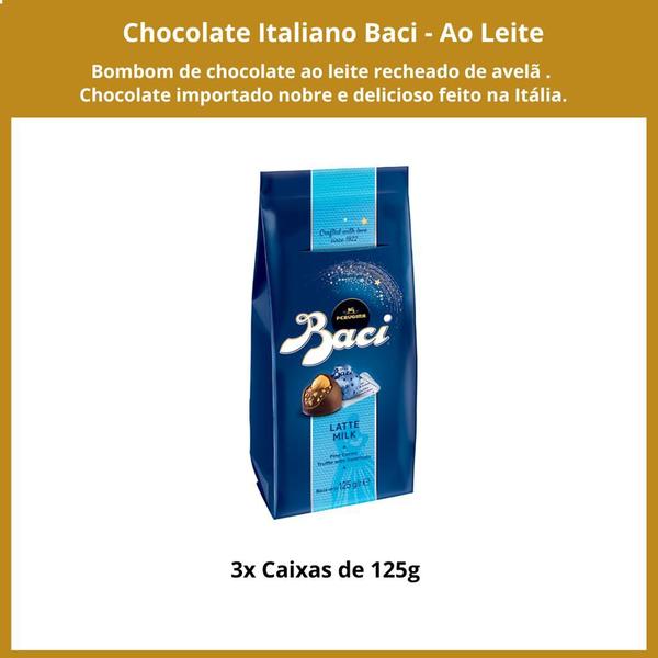 Imagem de Chocolate Italiano Baci Perugina Bombom Leite 3 Caixas 125g