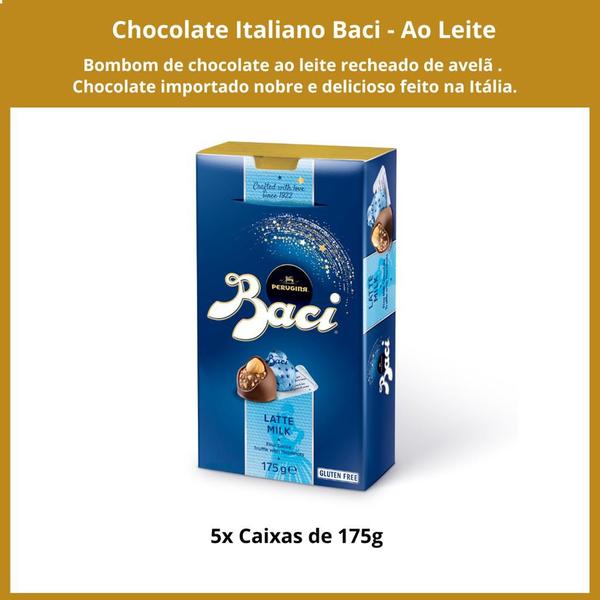 Imagem de Chocolate Italiano Baci Perugina Bombom Leite 5 Caixas 175g