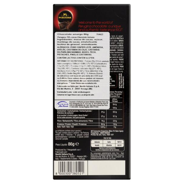 Imagem de Chocolate Italiano PERUGINA Nero 70% 85g (3 Unidades)