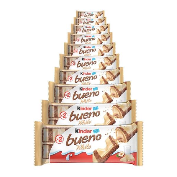 Imagem de Chocolate Kinder Bueno White, 10 Pacotes de 39g