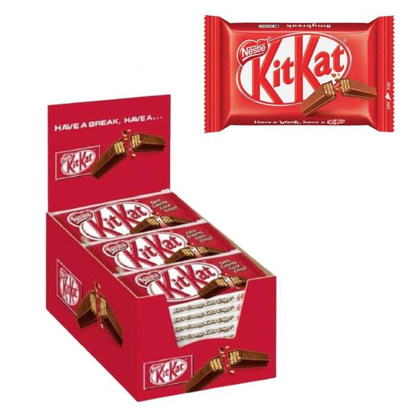 Chocolate Kit Kat Ao Leite 41,5g Caixa C/24 Unidades -nestlé Imagem de Chocolate Kit Kat Ao Leite 41,5g Caixa C/24 Unidades -nestlé