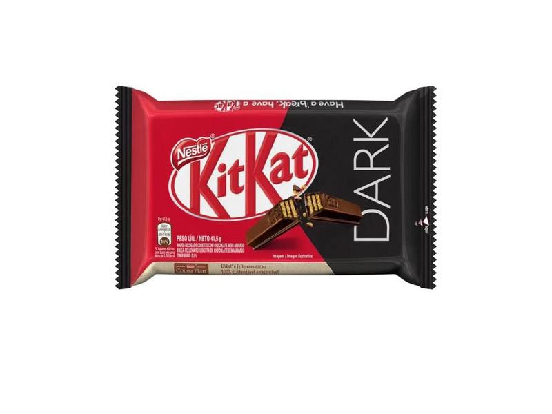 Chocolate Kit Kat Dark 41,5g Caixa C/24unid - 996g - NESTLÉ Imagem de Chocolate Kit Kat Dark 41,5g Caixa C/24unid - 996g
