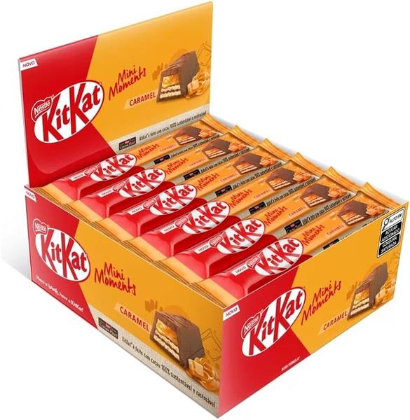 Chocolate KitKat Mini Moments Caramelo 34.6G Com 24 Unidades NESTLE Imagem de Chocolate KitKat Mini Moments Caramelo 34.6G Com 24 Unidades NESTLE