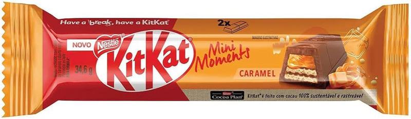 Chocolate KitKat Mini Moments Caramelo 34.6G Com 24 Unidades NESTLE Imagem de Chocolate KitKat Mini Moments Caramelo 34.6G Com 24 Unidades NESTLE