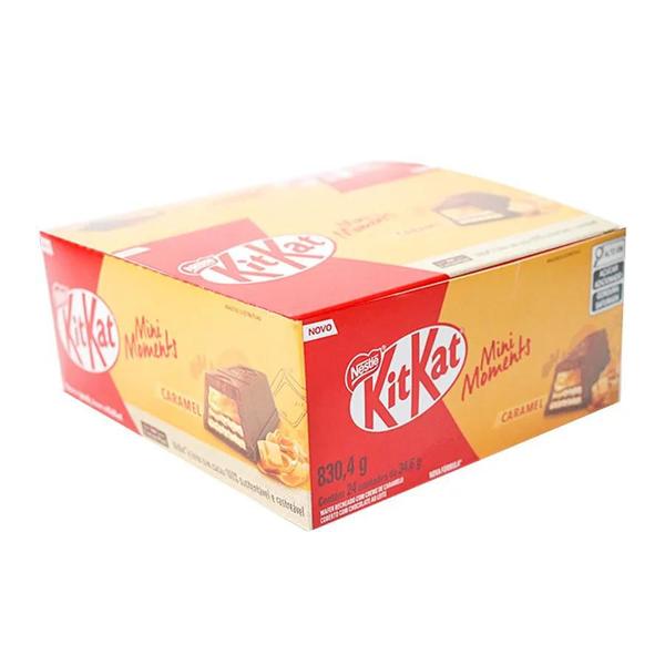 Chocolate KitKat Mini Moments Caramelo 34.6G Com 24 Unidades NESTLE Imagem de Chocolate KitKat Mini Moments Caramelo 34.6G Com 24 Unidades NESTLE