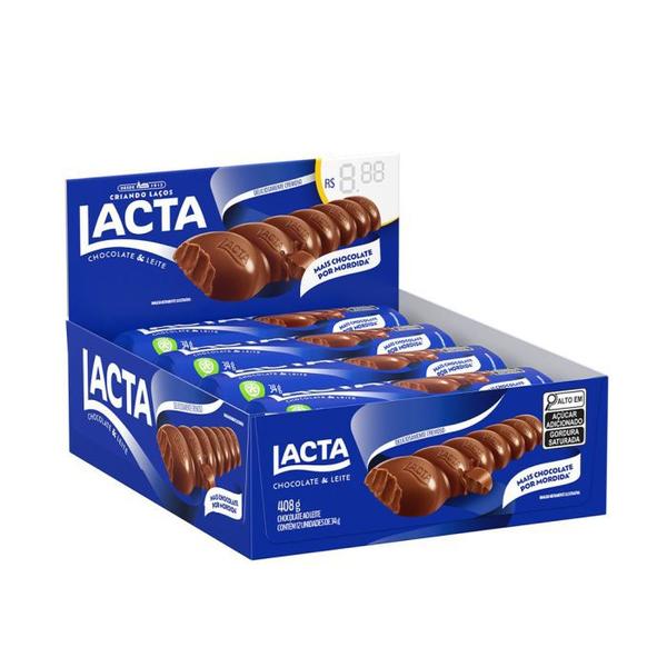 Imagem de Chocolate Lacta Ao Leite c/12x34g