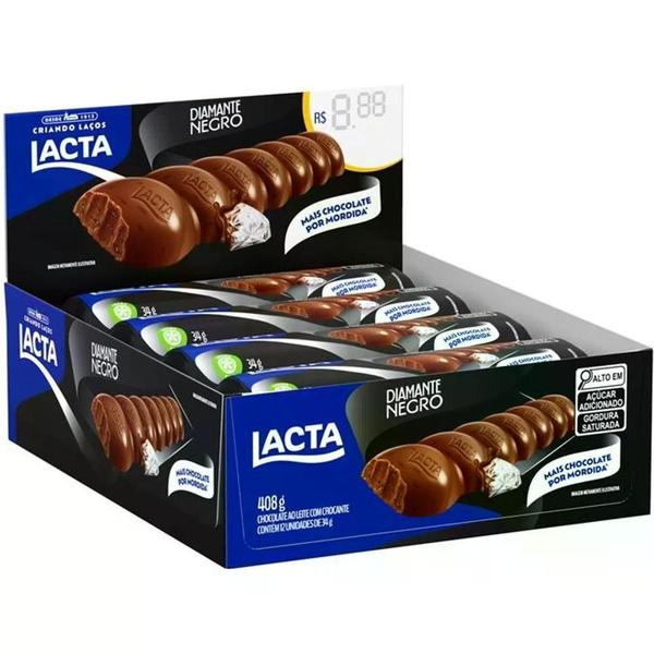 Chocolate Lacta Diamante Negro Display Com 12Un De 34G - Mondelez Imagem de Chocolate Lacta Diamante Negro Display Com 12Un De 34G