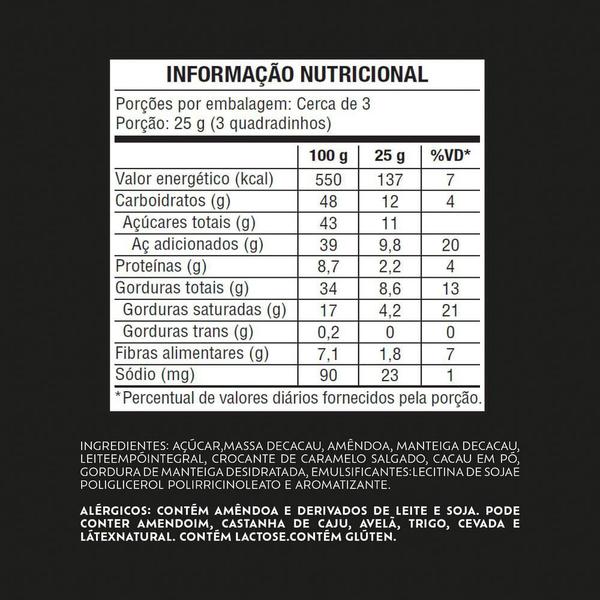 Chocolate Lacta Intense Nuts 40% Cacau Amêndoas e Caramelo Salgado 85g Imagem de Chocolate Lacta Intense Nuts 40% Cacau Amêndoas e Caramelo Salgado 85g