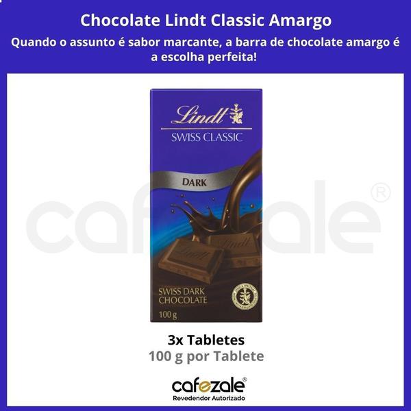 Imagem de Chocolate Lindt Classic, Amargo, 3 barras de 100g