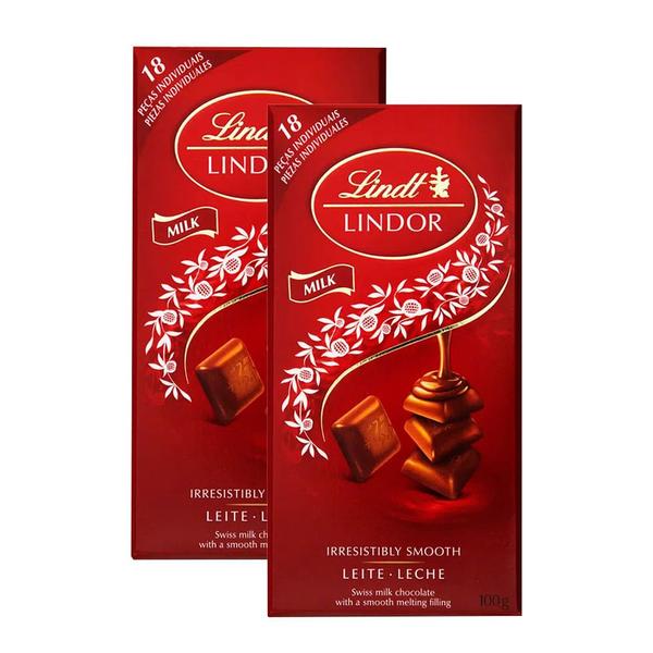 Chocolate Lindt Lindor Milk com Recheio Cremoso com 100g Kit com duas unidades Imagem de Chocolate Lindt Lindor Milk com Recheio Cremoso com 100g Kit com duas unidades