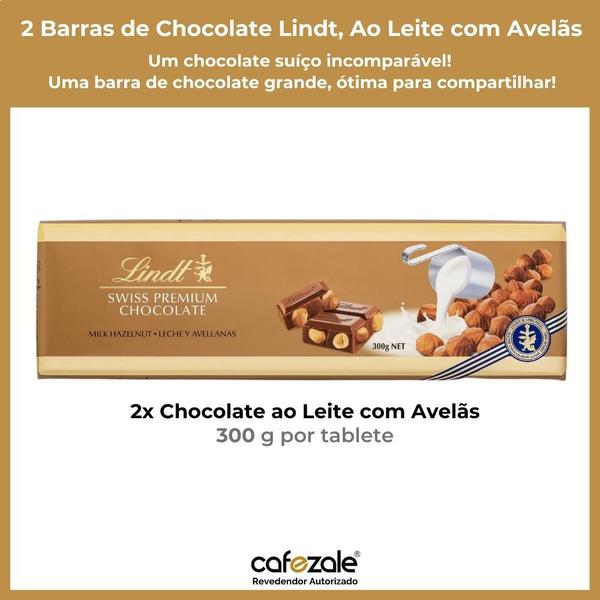Chocolate Lindt Premium, Ao Leite c/ Avelã, 2 barras de 300g Imagem de Chocolate Lindt Premium, Ao Leite c/ Avelã, 2 barras de 300g