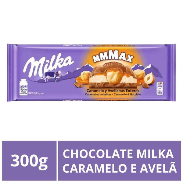 Imagem de Chocolate Milka, Caramelo e Avelãs, Barra 300g