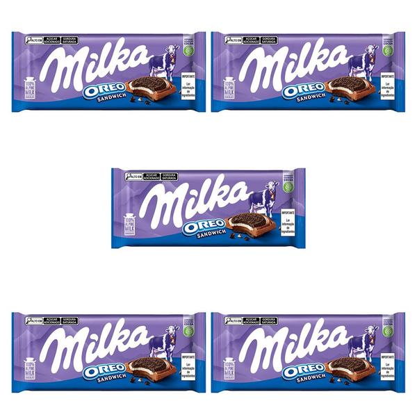 Imagem de Chocolate Milka Oreo Sandwich Kit 5 Unidades  de 87g