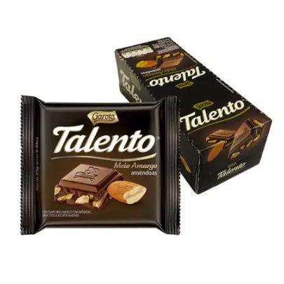 Chocolate Mini Talento Meio Amargo Amêndoas 25g C/15un - Garoto Imagem de Chocolate Mini Talento Meio Amargo Amêndoas 25g C/15un - Garoto