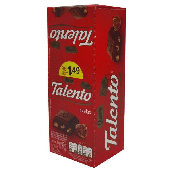 Chocolate Mini Talento Vermelho Avelãs 25Gr 15Un - Garoto Imagem de Chocolate Mini Talento Vermelho Avelãs 25Gr 15Un - Garoto