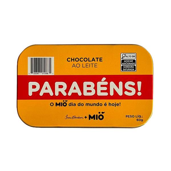 Imagem de Chocolate Mió ao Leite Parabéns Lata 60g