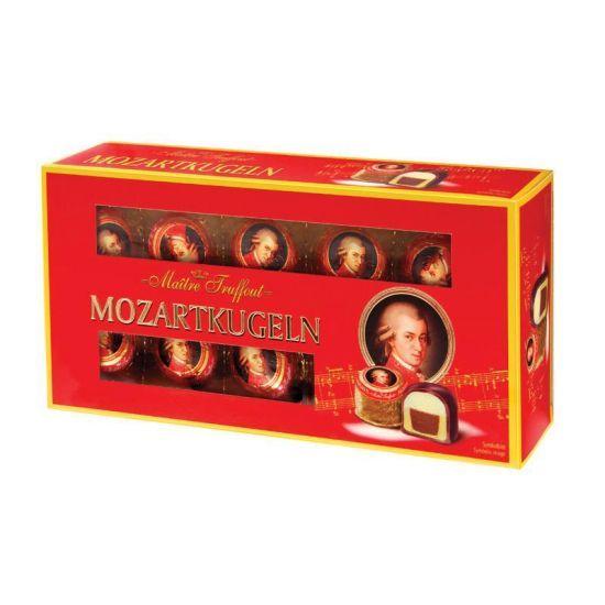 Chocolate mozart bombons recheados marzipã de pistache 200g - GUNZ Imagem de Chocolate mozart bombons recheados marzipã de pistache 200g