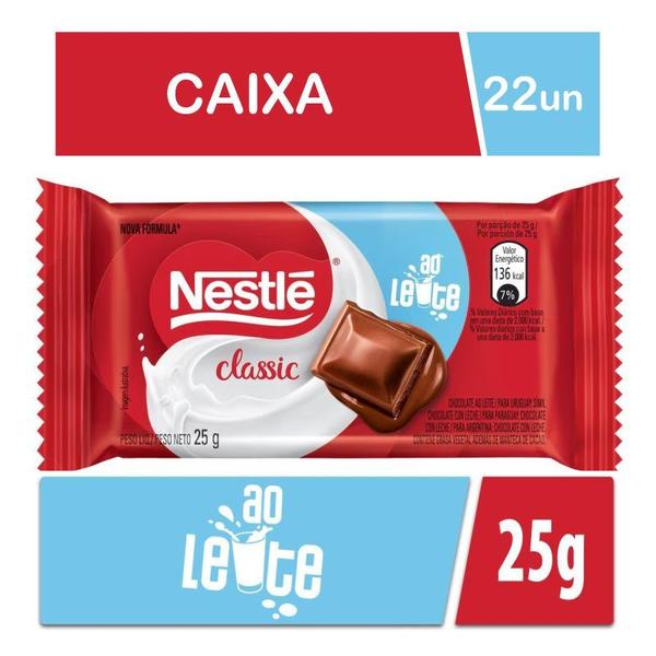 Imagem de Chocolate Nestlé classic ao leite 25g (caixa 22 unid.)