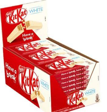 Chocolate nestle kit kat branco 24x41,5gr Imagem de Chocolate nestle kit kat branco 24x41,5gr
