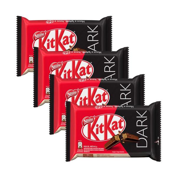 Chocolate Nestlé Kit Kat Dark 41,5g Kit com quatro unidades Imagem de Chocolate Nestlé Kit Kat Dark 41,5g Kit com quatro unidades