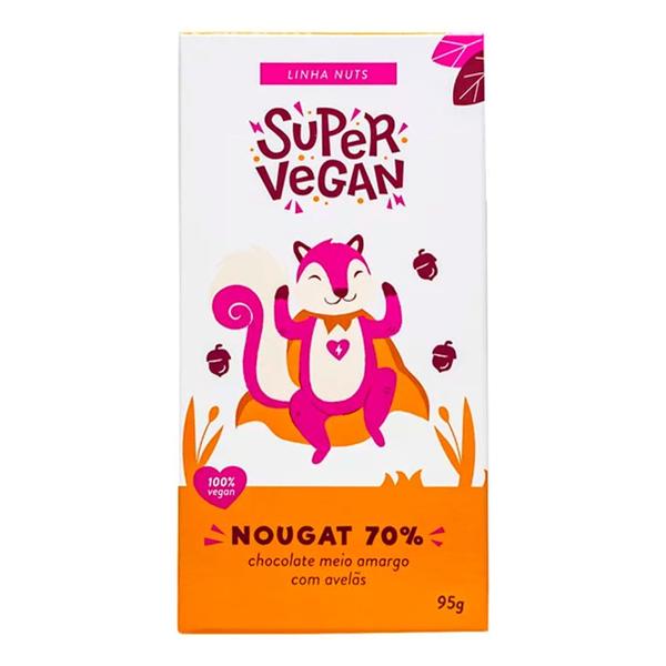 Imagem de Chocolate Nougat 70% com Avelãs Super Vegan 95g