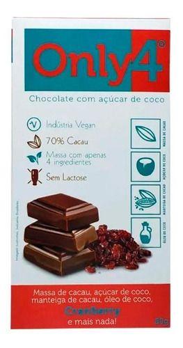 Imagem de Chocolate Only4 Nibs Açucar de Coco 80g 70% Cacau