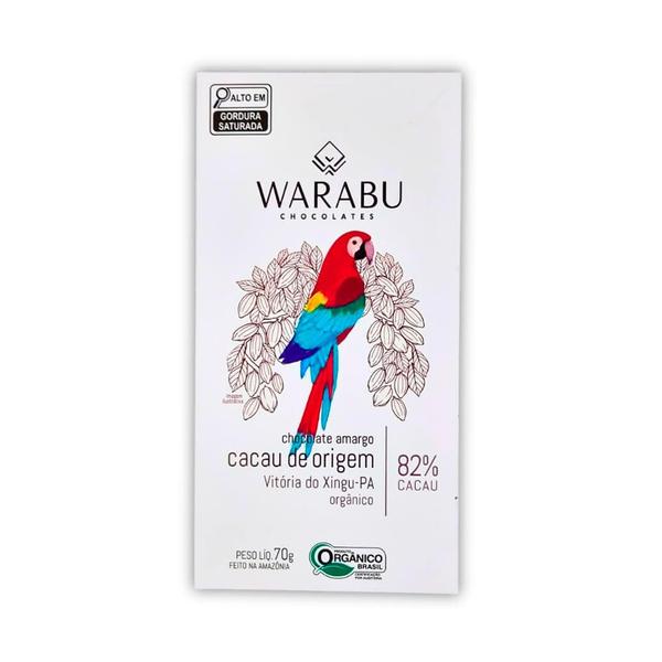 Imagem de Chocolate Organico 82% Cacau Vitoria do Xingu- PA Warabu 70g