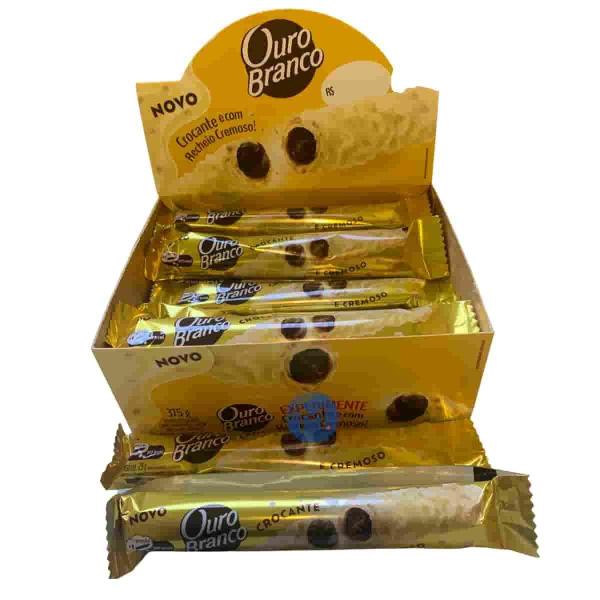 Chocolate Ouro Branco Barra Wafer 15 Unidades De 25G - Lacta Imagem de Chocolate Ouro Branco Barra Wafer 15 Unidades De 25G