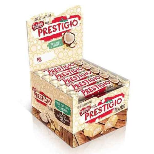 Chocolate Prestigio Branco C/30un 33gr - Nestlé - Prestígio Imagem de Chocolate Prestigio Branco C/30un 33gr - Nestlé
