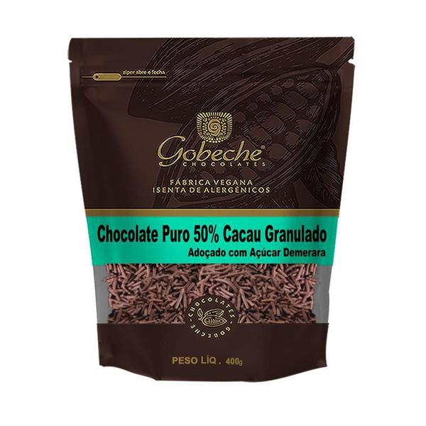 Chocolate Puro 50% Cacau Granulado Gobeche - Adoçado com Açúcar Demerara - 400g - Gobeche Chocolates Imagem de Chocolate Puro 50% Cacau Granulado Gobeche - Adoçado com Açúcar Demerara - 400g