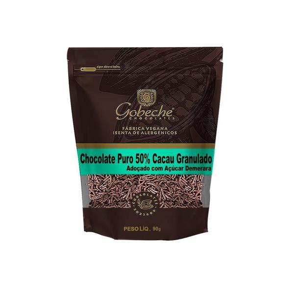 Chocolate Puro 50% Cacau Granulado Gobeche - Adoçado com Açúcar Demerara - 90g - Gobeche Chocolates Imagem de Chocolate Puro 50% Cacau Granulado Gobeche - Adoçado com Açúcar Demerara - 90g