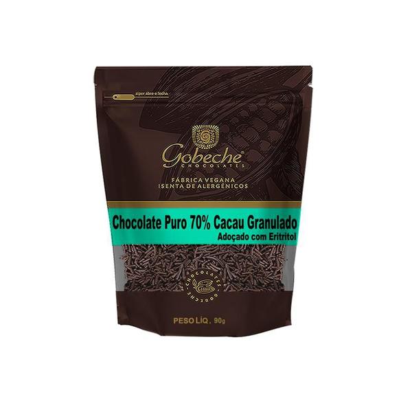 Chocolate Puro 70% Cacau Granulado Gobeche - Adoçado com Eritritol - 90g - Gobeche Chocolates Imagem de Chocolate Puro 70% Cacau Granulado Gobeche - Adoçado com Eritritol - 90g