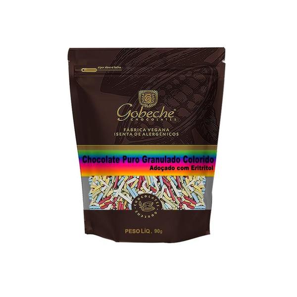 Chocolate Puro Granulado Colorido Gobeche - Adoçado com Eritritol - 90g - Gobeche Chocolates Imagem de Chocolate Puro Granulado Colorido Gobeche - Adoçado com Eritritol - 90g